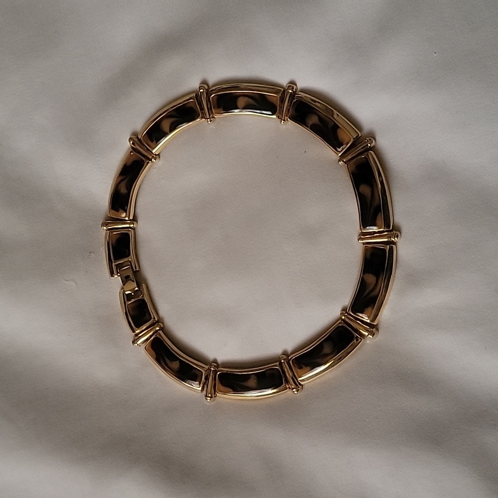 3/$11 Gold and Brown Patterned Necklace